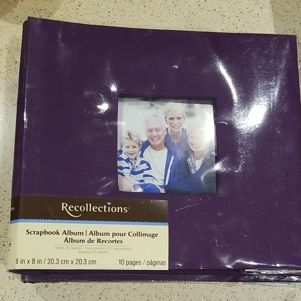 Recollections Deep Purple Scrapbook Album Pair 8x8 10 Pages NWTS